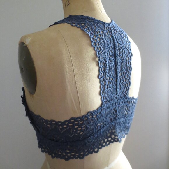 Altard State Whimsical Intimates Blue Lace Halter Crop Top - NWOT - Picture 4 of 7